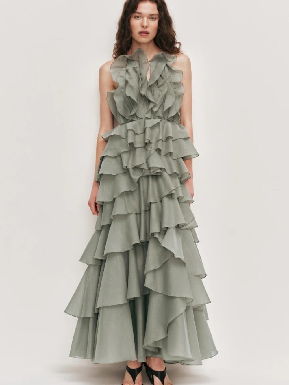 AJE Cleo Dress Moss Green